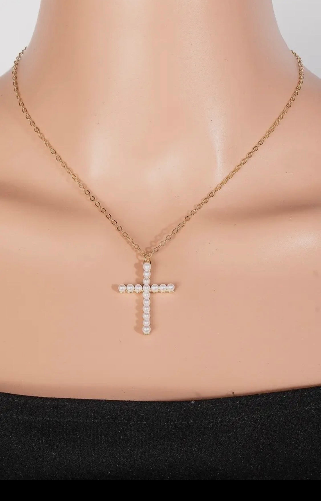Pearl Cross Necklace