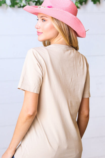 Tan Cotton NASHVILLE Graphic Tee