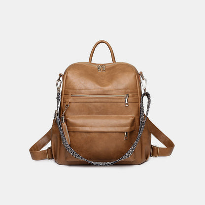 PU Leather Convertible Backpack