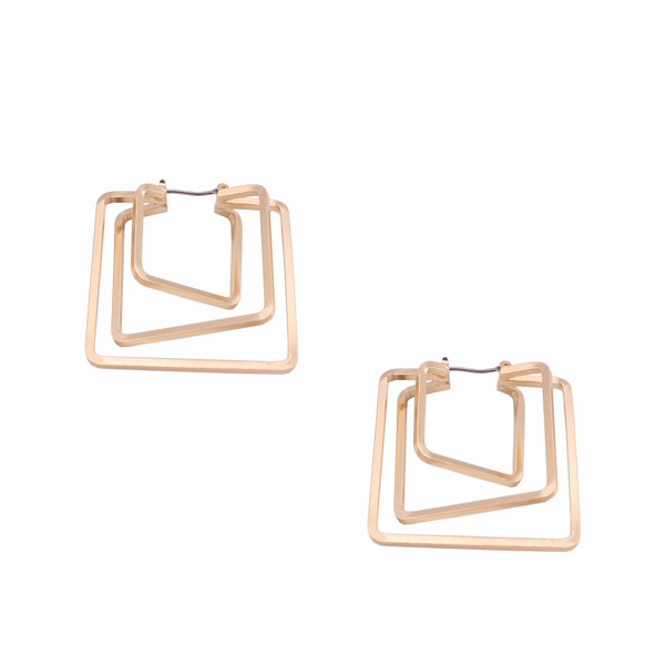 MINIMAL GOLD SQUARE CUT OUT EARRINGS