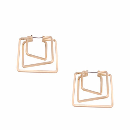 MINIMAL GOLD SQUARE CUT OUT EARRINGS