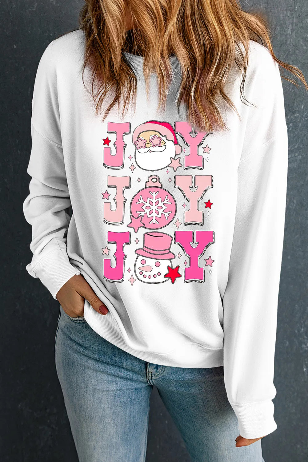 JOY Round Neck Long Sleeve Sweatshirt