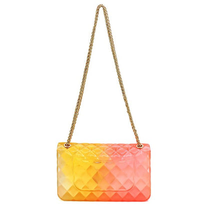 Quilt Embossed Multi Color Jelly Shoulder Bag