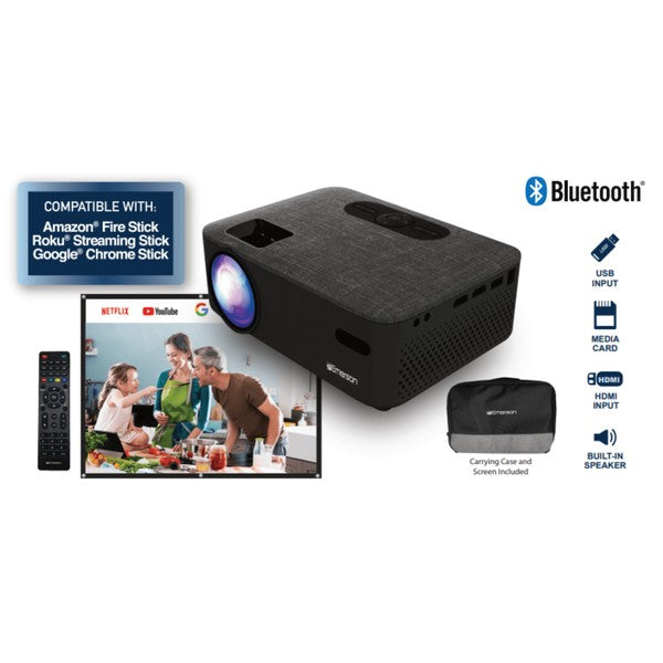 Emerson Portable Projector with Portable Screen