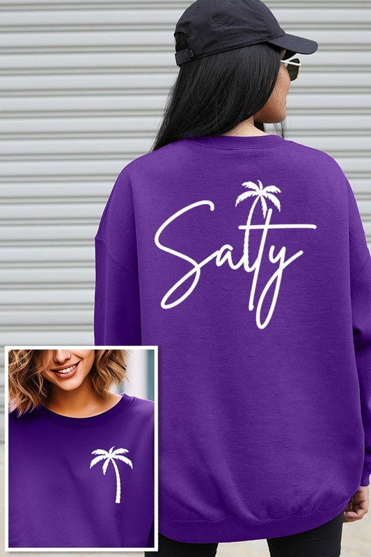 Salty Palm Graphic Fleece Sweatshirts