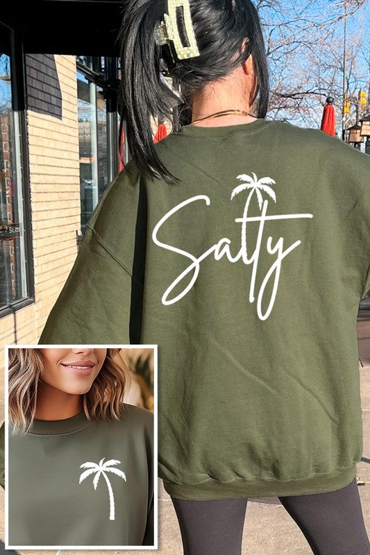 Salty Palm Graphic Fleece Sweatshirts