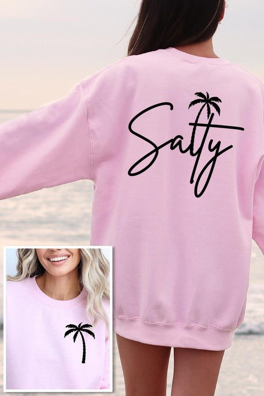 Salty Palm Graphic Fleece Sweatshirts