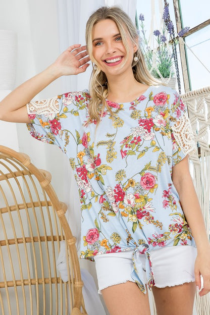 PLUS FLORAL BOXY TOP