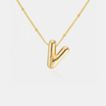 Gold-Plated Letter Pendant Necklace