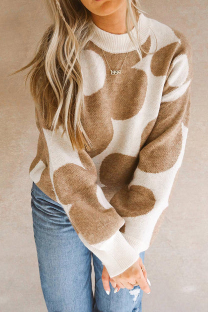 Flower Pattern Slouchy Sweater