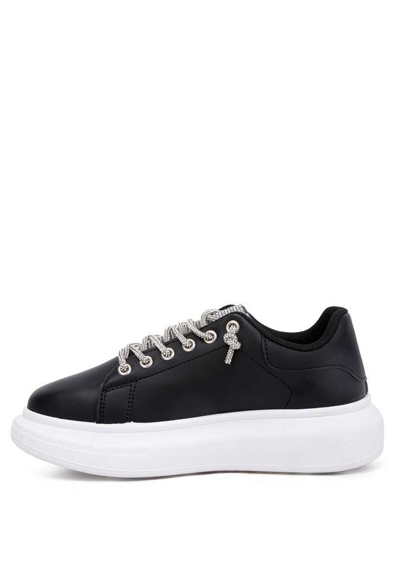 Jaxen Rhinestones Lace Up Sneakers