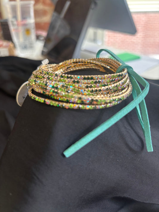 Gold Rhinestone Bracelet Set