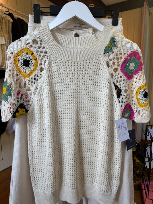 Floral Crochet Sweater