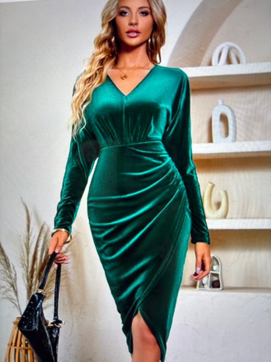 Green Velvet Dress