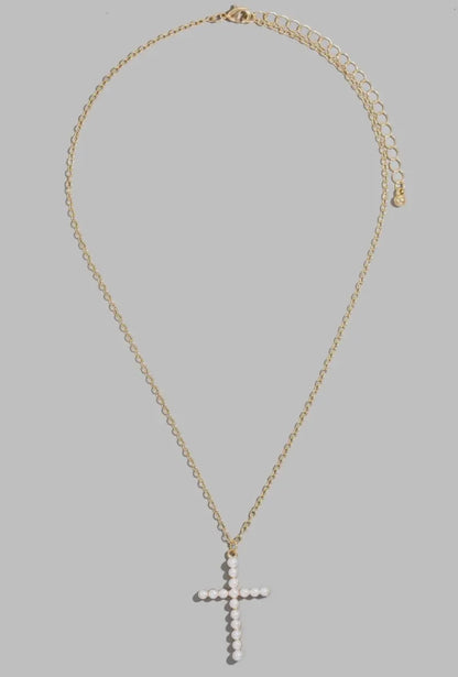 Pearl Cross Necklace