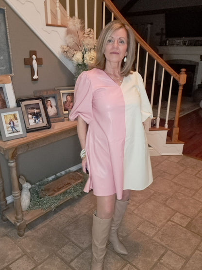 Peach Love Leather Dress